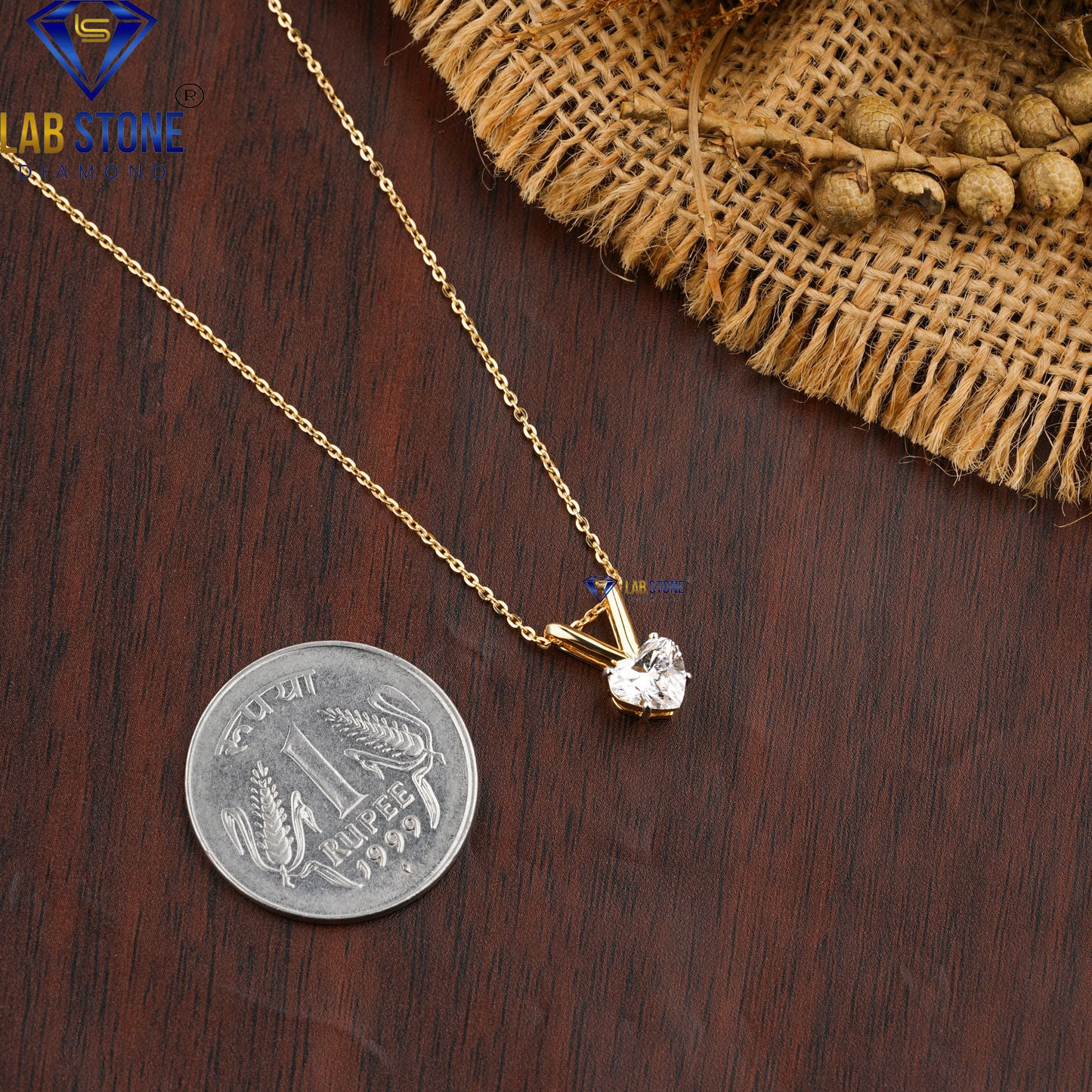 1.00 TDW Heart Cut Diamond Heart Pendant with Chain