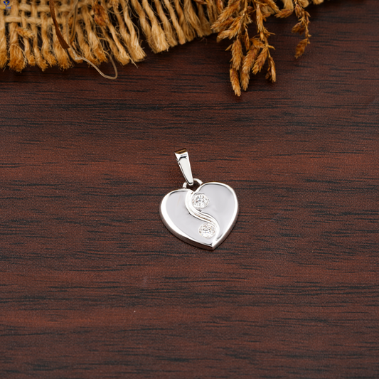 0.10 TDW Round Cut Diamond Heart Pendant