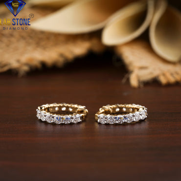 1.43 TDW Round Cut Diamond Women's Hoop Earrings