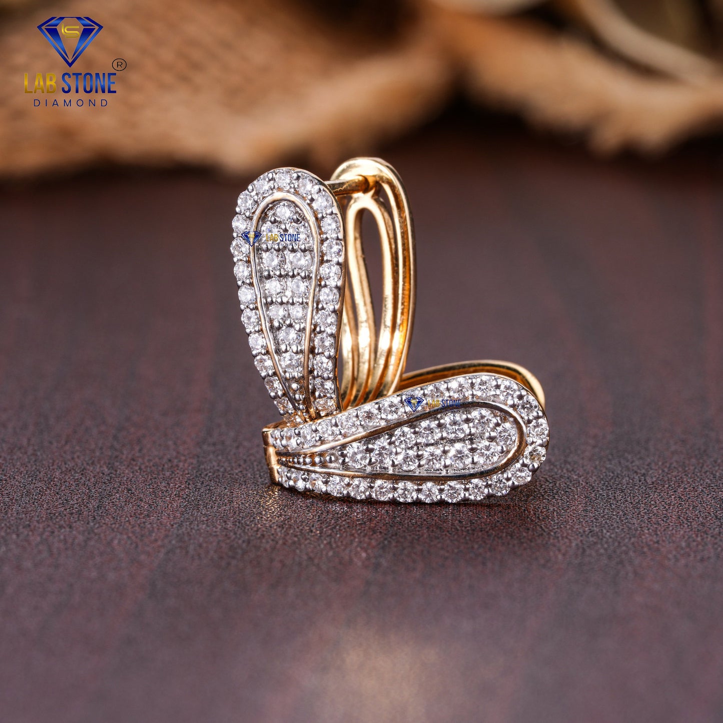 0.47 TDW Round Cut Diamond Hoop Earring