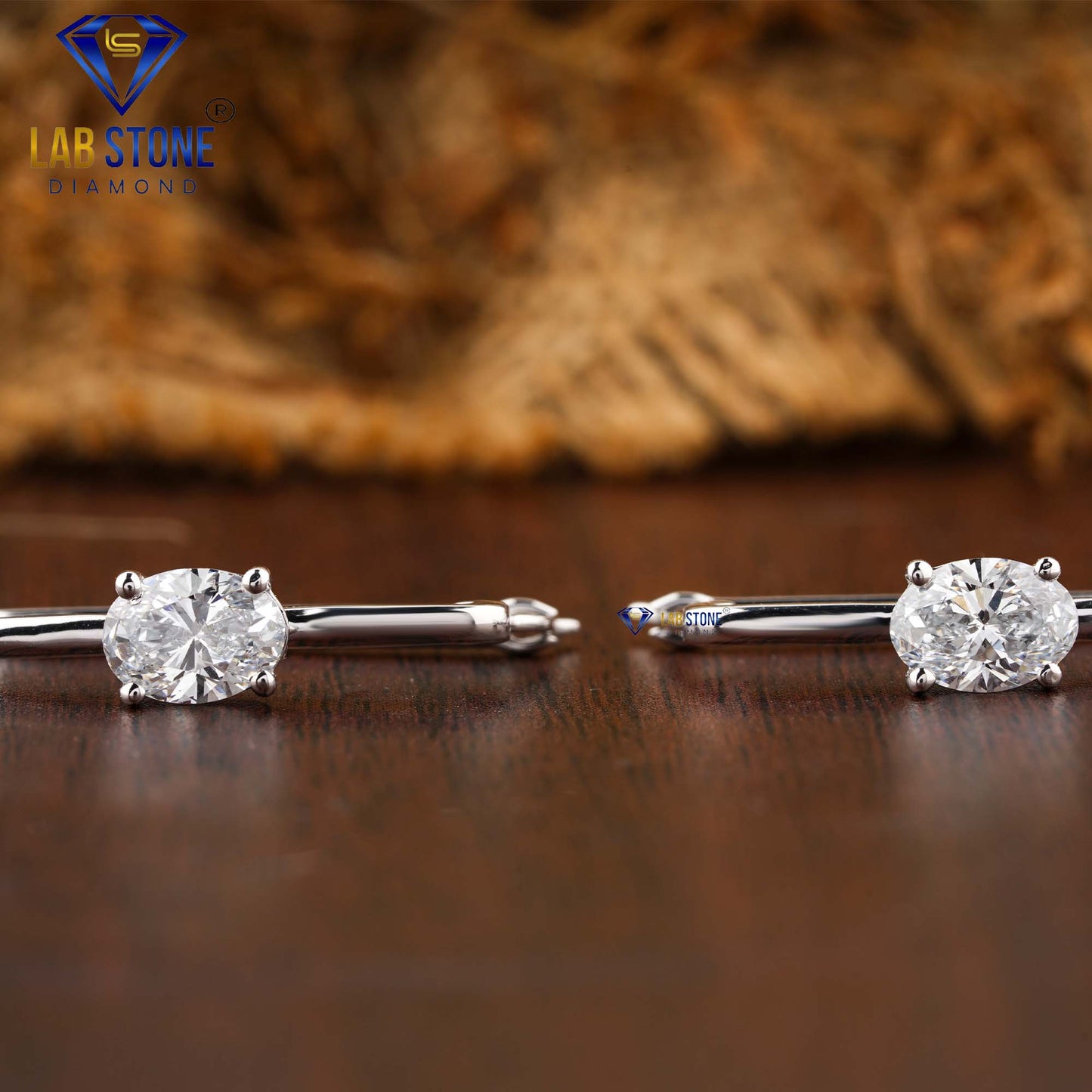 1.00 TDW Oval Cut Diamond Hoop Earring