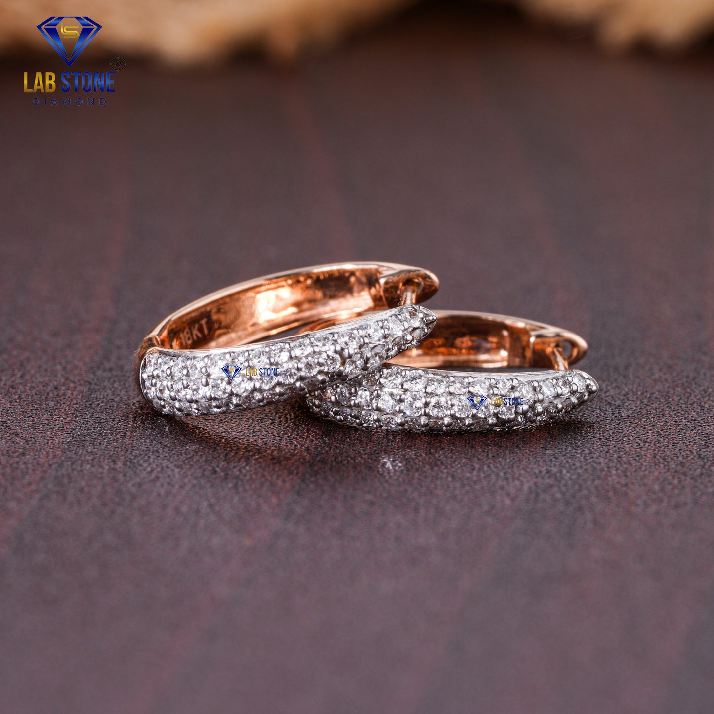 0.27 TDW Round Cut Diamond Hoop Earring