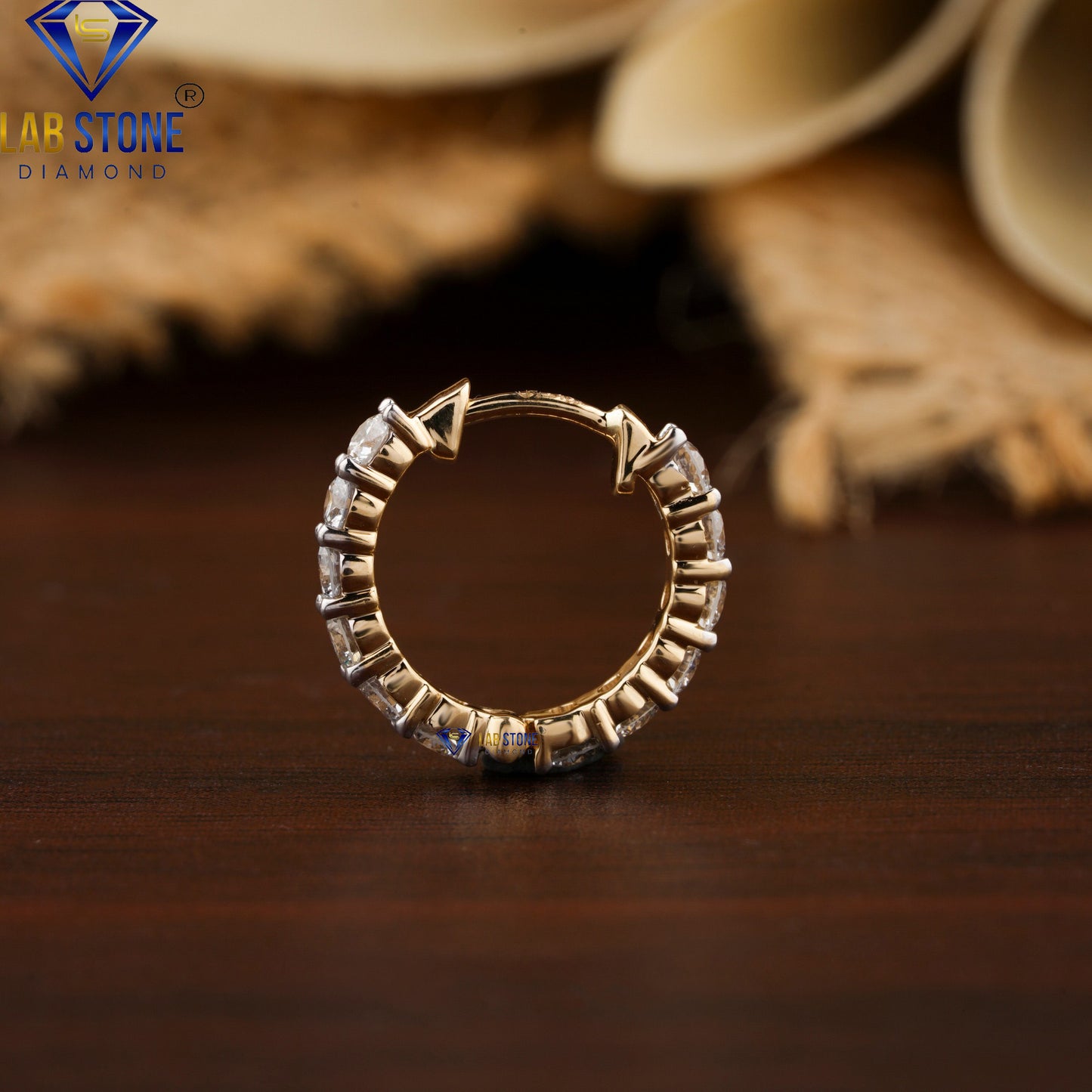 1.43 TDW Round Cut Diamond Women's Hoop Earrings