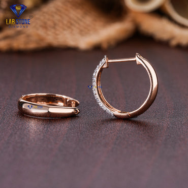 0.27 TDW Round Cut Diamond Hoop Earring