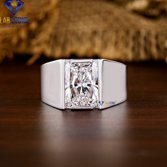 4.00 TDW Radiant Cut Men’s Diamond Solitaire Ring
