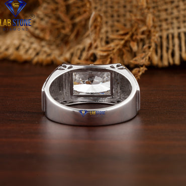 3.28 TDW Radiant Cut Diamond Men’s Engagement Ring