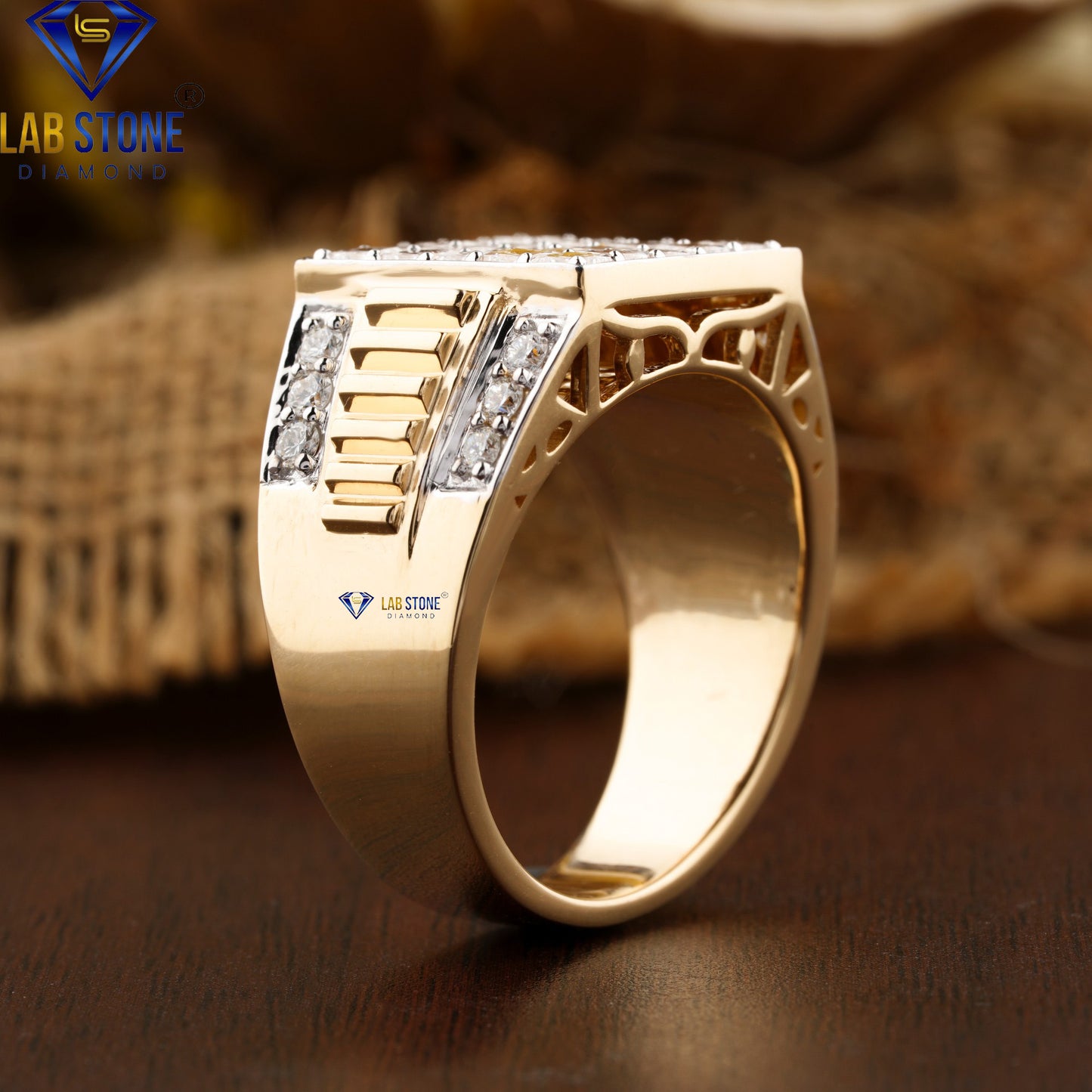 2.37 TDW Princess & Round Cut Diamond Men’s Ring