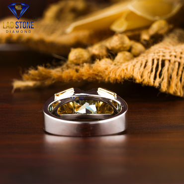 1.65 TDW Fancy Green Cushion Cut Gemstone Solitaire Ring