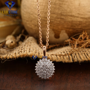 0.871 TDW Round Cut Diamond Pendant & Earring