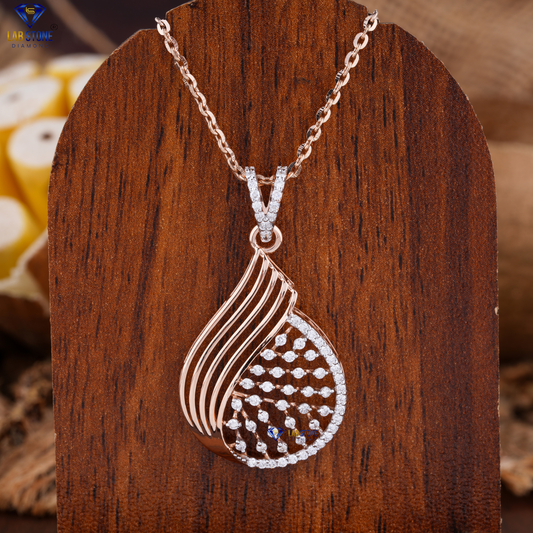 0.65 TDW Round Cut Diamond Pendant & Earring