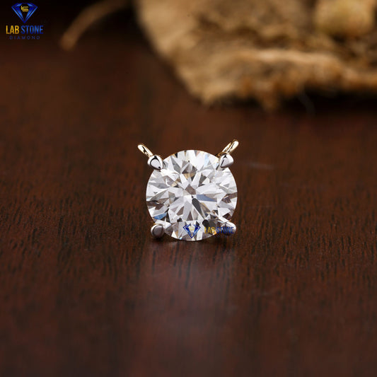 7.49 TDW Round Cut Diamond Pendant & Earring