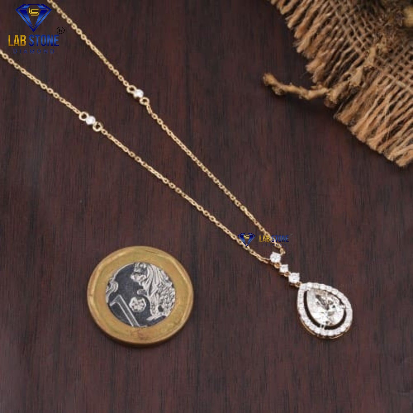 6.49 TDW Pear & Round Cut Diamond Pendant & Earring