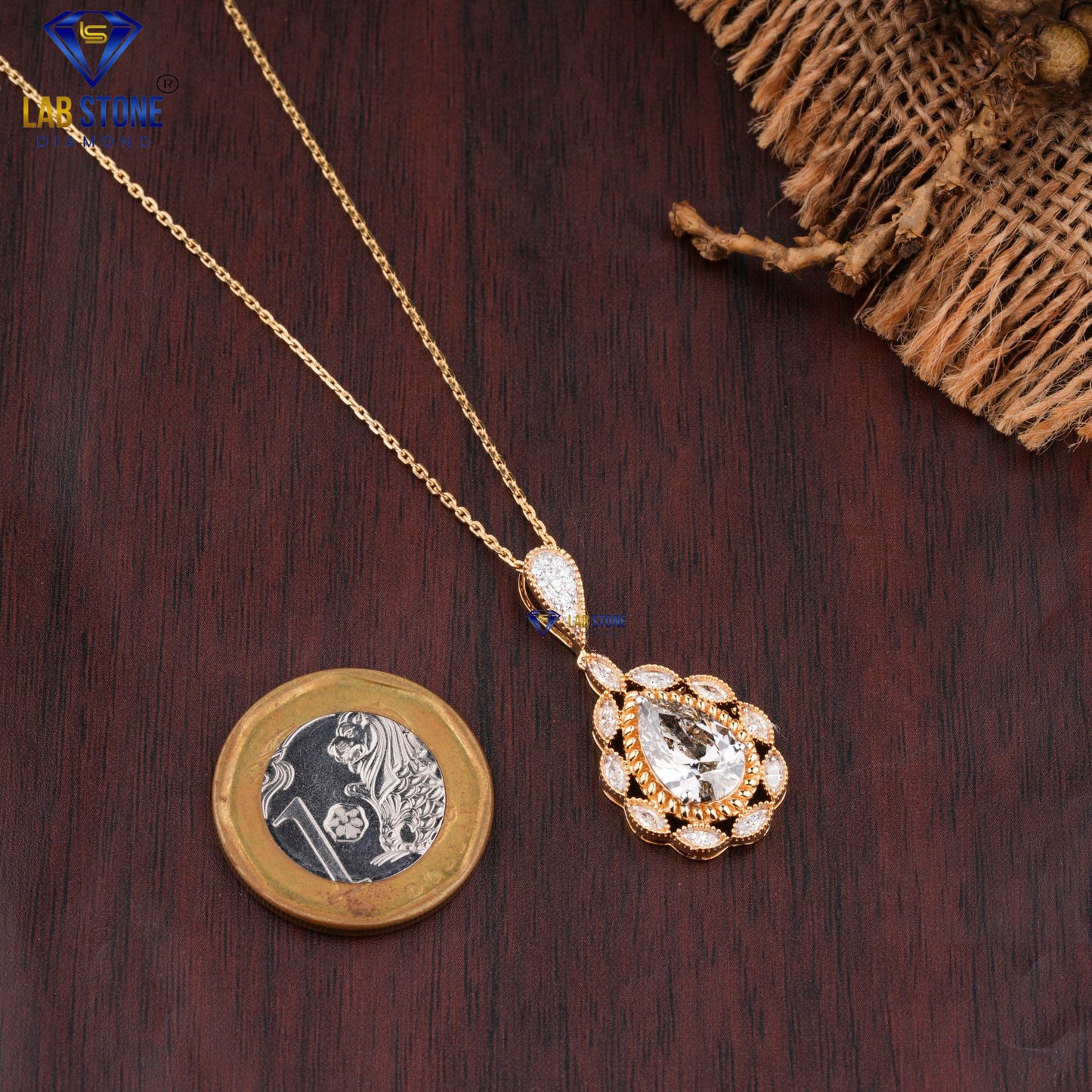 7.41 TDW Pear, Marquise & Round Cut Diamond Pendant & Earring