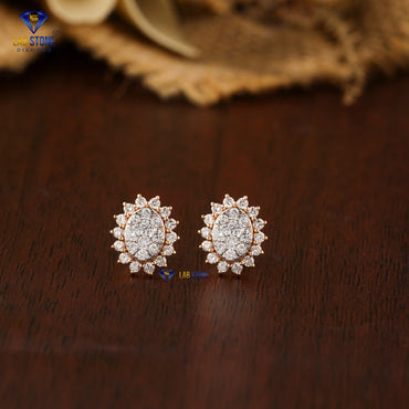 0.871 TDW Round Cut Diamond Pendant & Earring