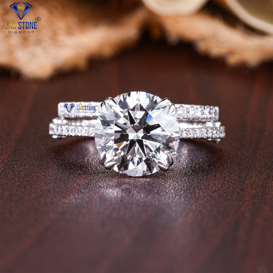 4.88 TDW Round Cut Diamond Women’s Ring with Band
