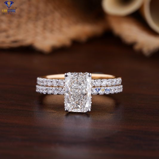 2.74 TDW Radiant & Round Cut Diamond Ring with Band