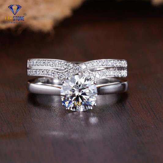 1.41 TDW Round Cut Women’s Diamond Ring with Band