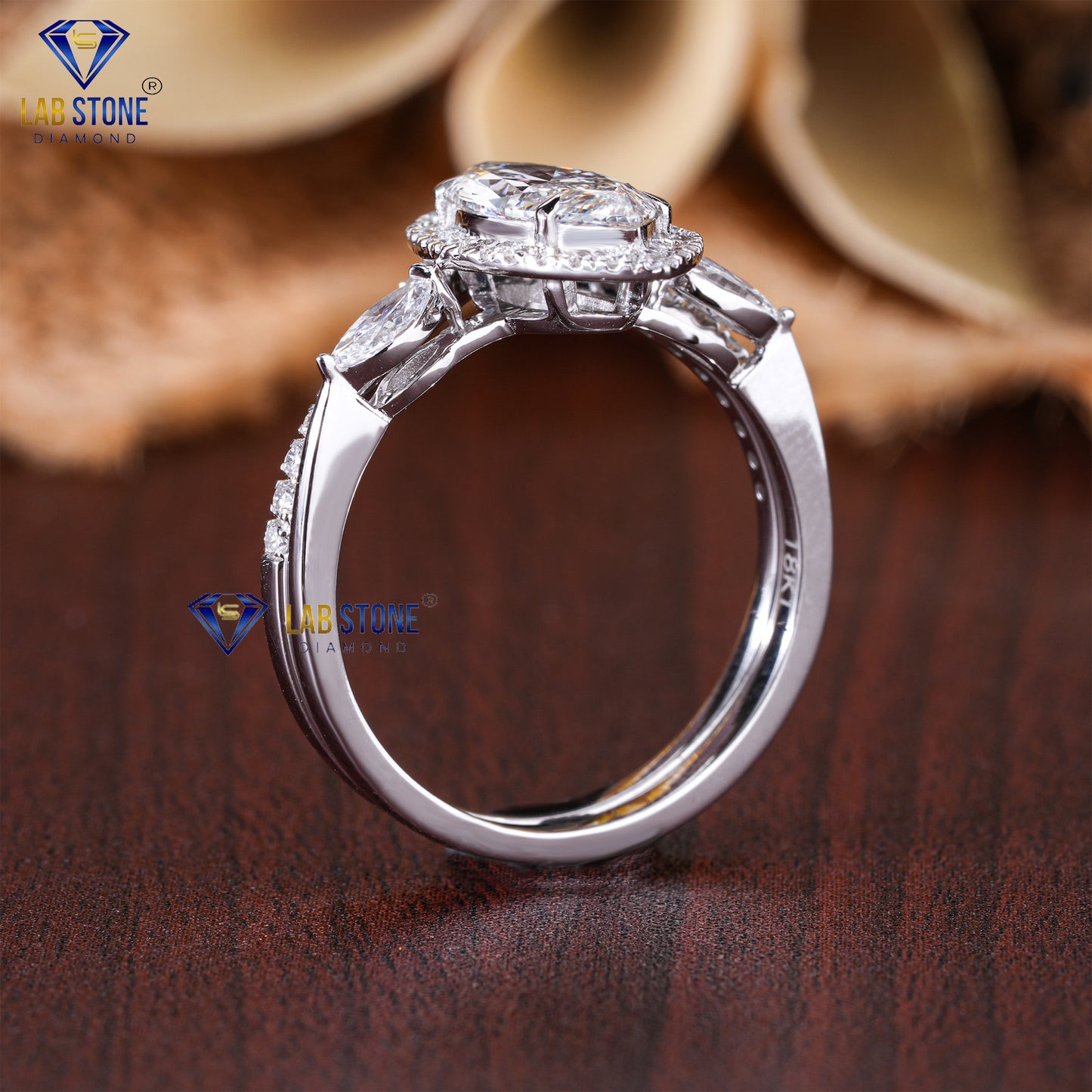2.02 TDW Marquise & Round Cut Diamond Women’s Ring with Band