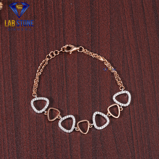 0.58 TDW Round Cut Diamond Slider Bracelet