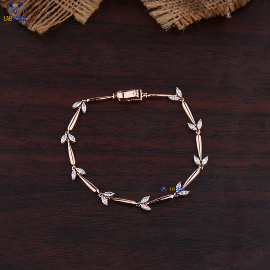 0.68 TDW Marquise Cut Diamond Slider Bracelet