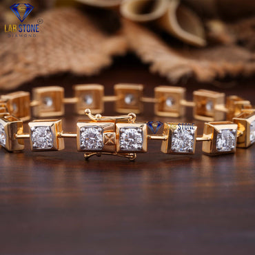 4.59 TDW Round Cut Diamond Slider Bracelet