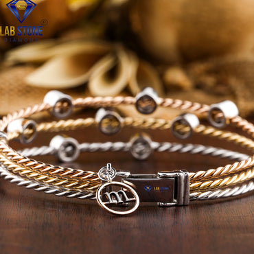 2.00 TDW Round Cut Diamond Slider Bracelet