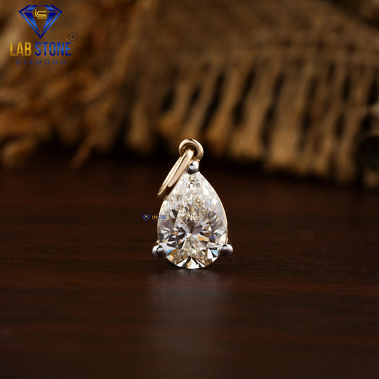 1.08 TDW Pear Cut Diamond Solitaire Pendant
