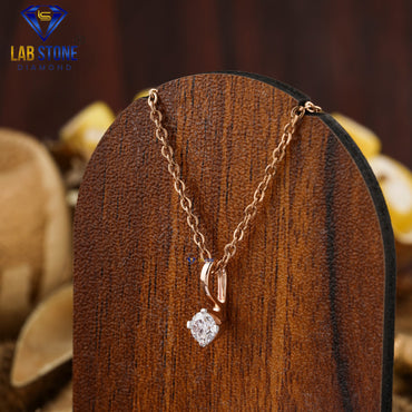 0.30 TDW Round Cut Diamond Solitaire Pendant with Chain