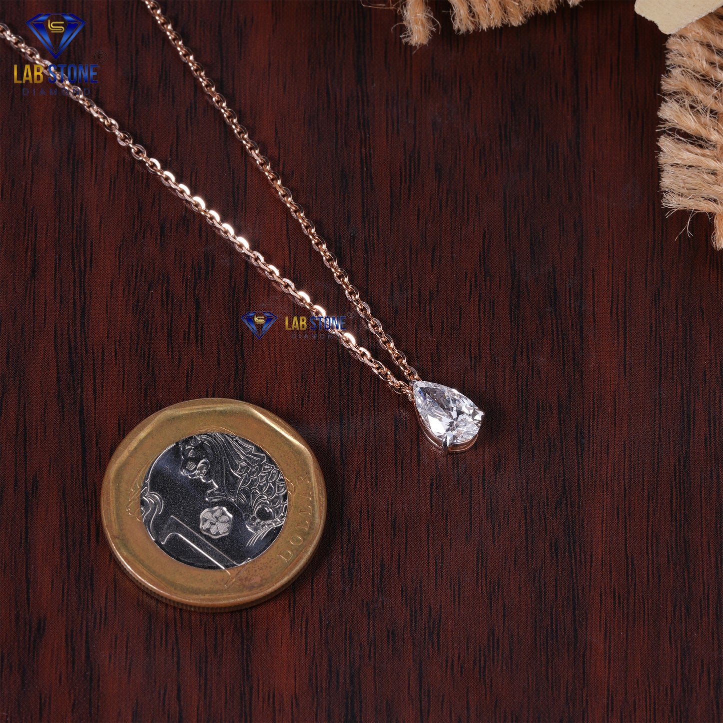 1.09 TDW Pear Cut Diamond Solitaire Pendant with Chain