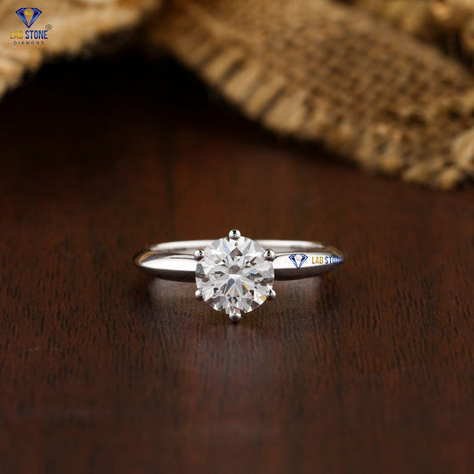 2.01 TDW Round Cut Women’s Solitaire Diamond Ring