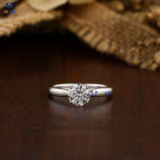 1.18 TDW Round Cut Women’s Solitaire Diamond Ring