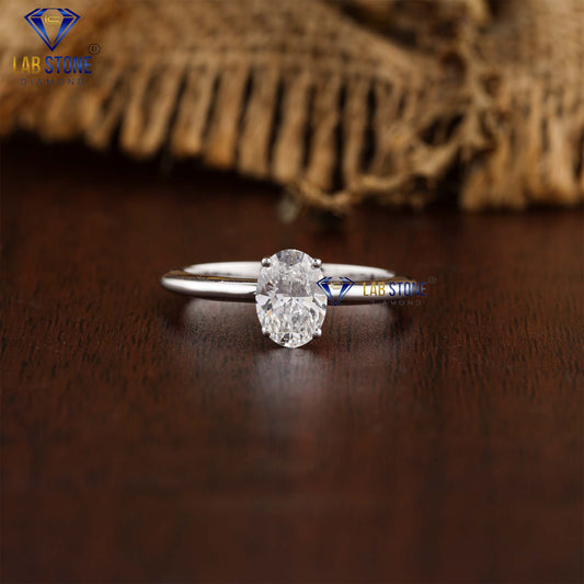 1.00 TDW Oval Cut Women’s Diamond Solitaire Ring