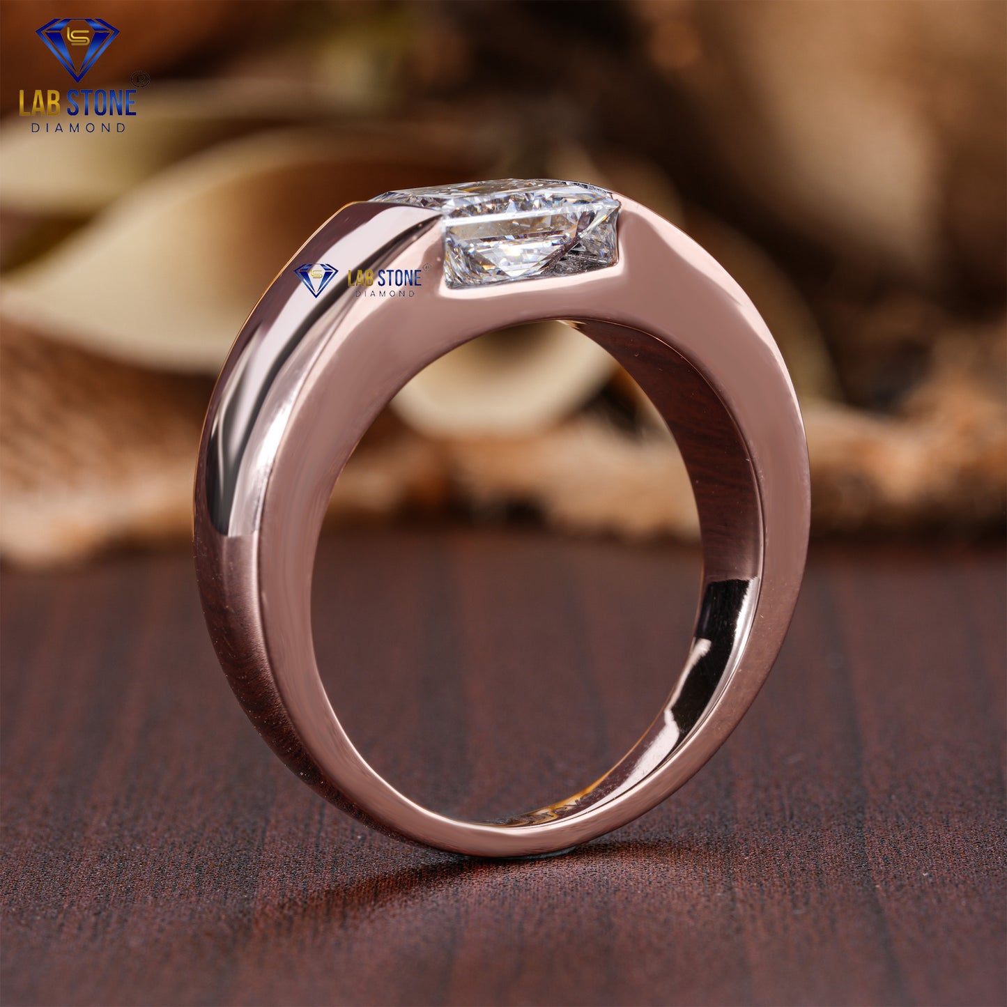 1.17 TDW Princess Cut Men’s Diamond Solitaire Ring