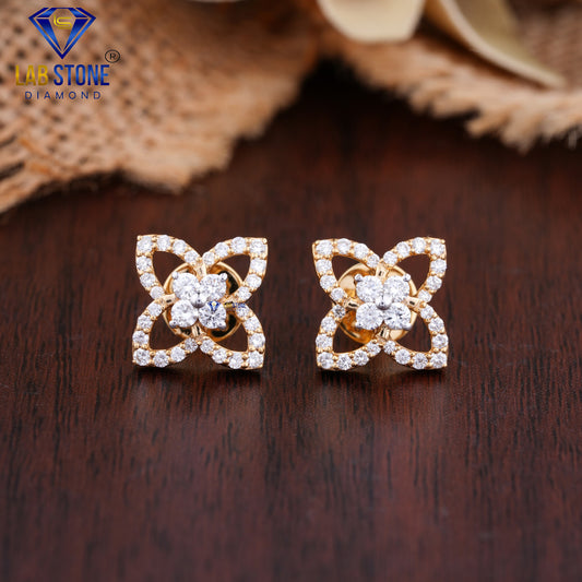 0.68 TDW Round Cut Diamond Stud Earring