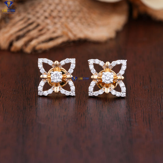 0.48 TDW Round Cut Diamond Stud Earring