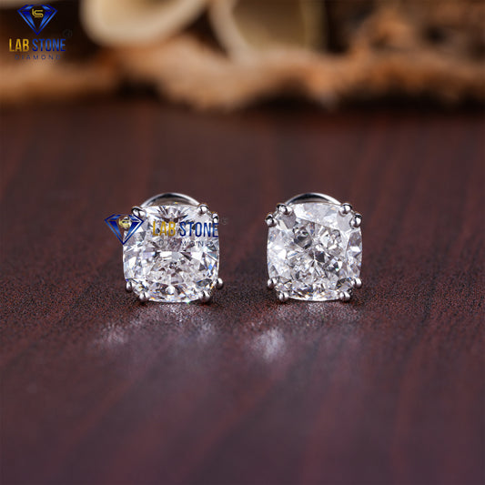 2.24 TDW Cushion Cut Diamond Stud Earrings