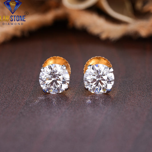4.91 TDW Round Cut Diamond Solitaire Stud