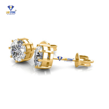 0.60 TDW Round Cut Diamond Stud Earrings