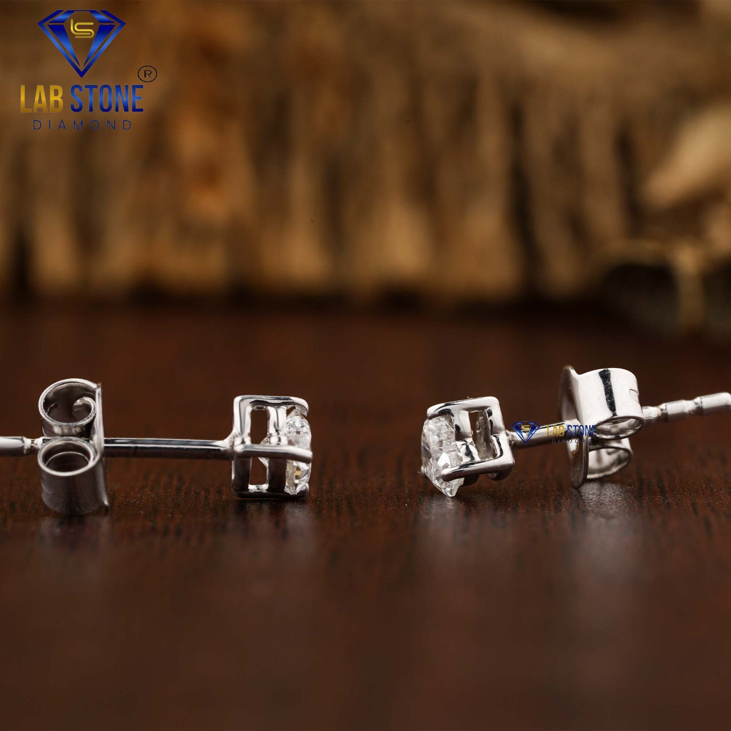 1.00 TDW Heart Cut Diamond Stud Earring