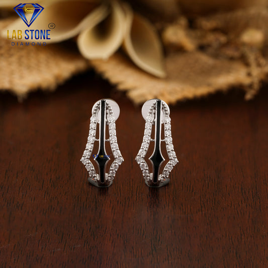 0.432 TDW Round Cut Diamond Hoop Earring