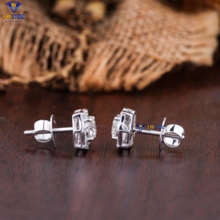 1.50 TDW Round Cut Diamond Stud Earring