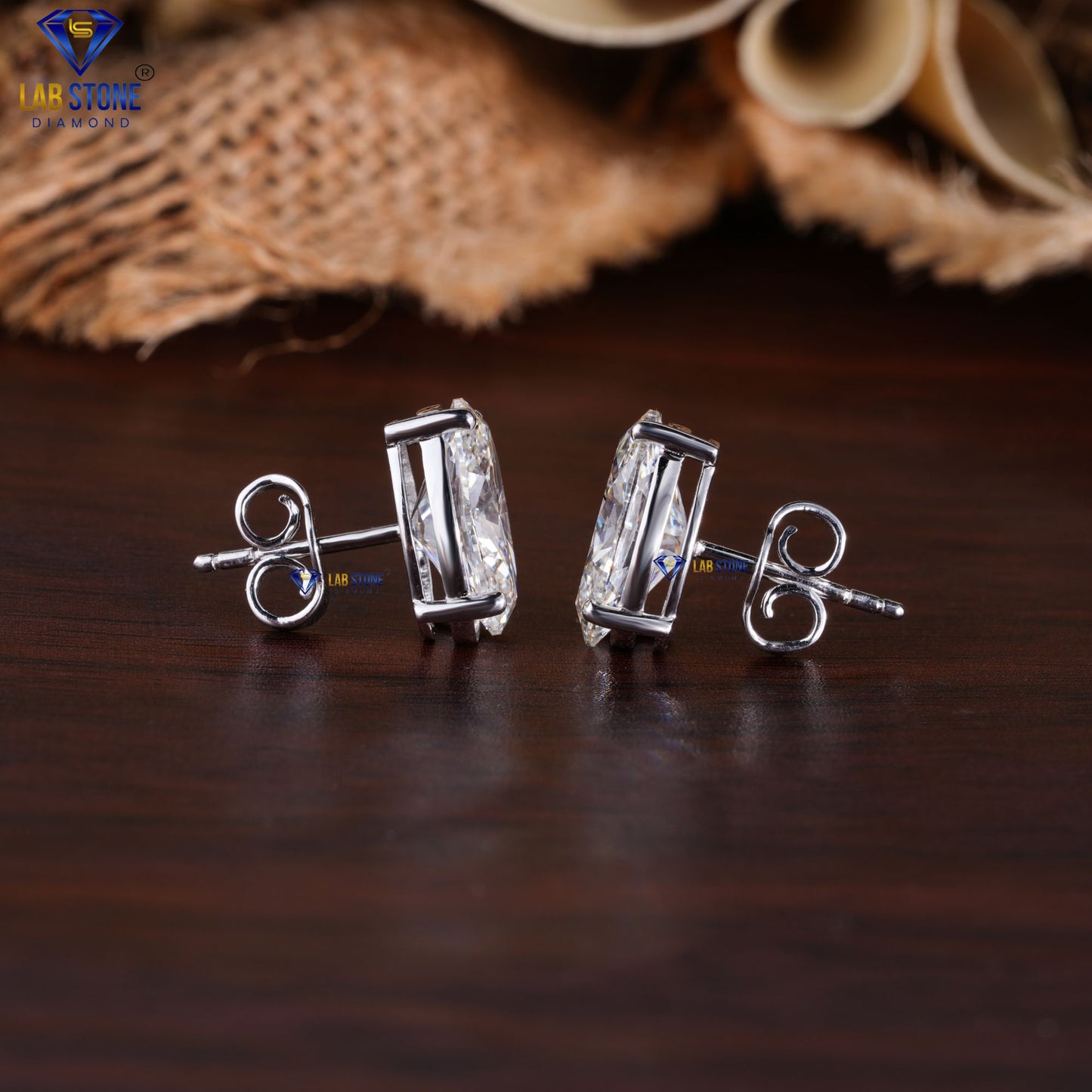 4.00 TDW Oval Cut Diamond Stud Earrings