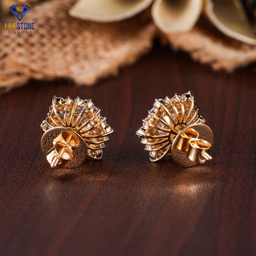 3.08 TDW Round Cut Diamond Stud Earrings