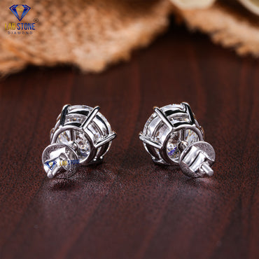 2.38 TDW Round Cut Diamond Stud Earrings