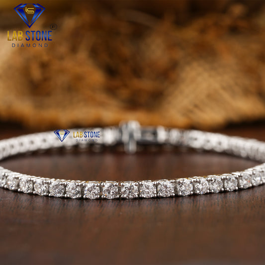 3.71 TDW Round Cut Diamond Tennis Bracelet