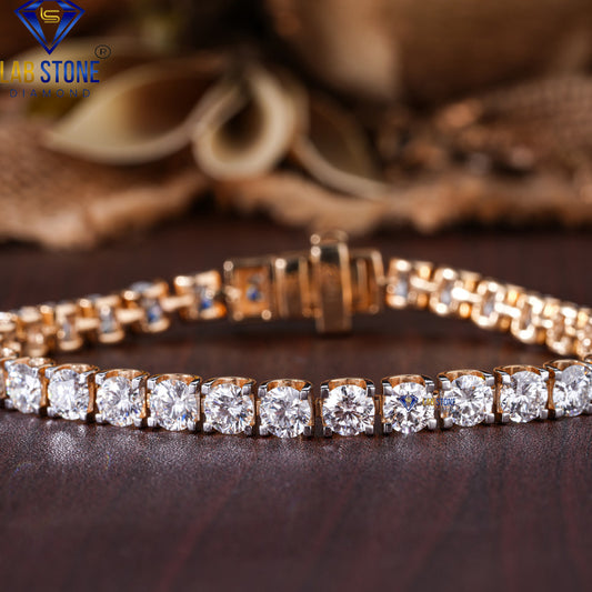 26.00 TDW Round Cut Diamond Tennis Bracelet