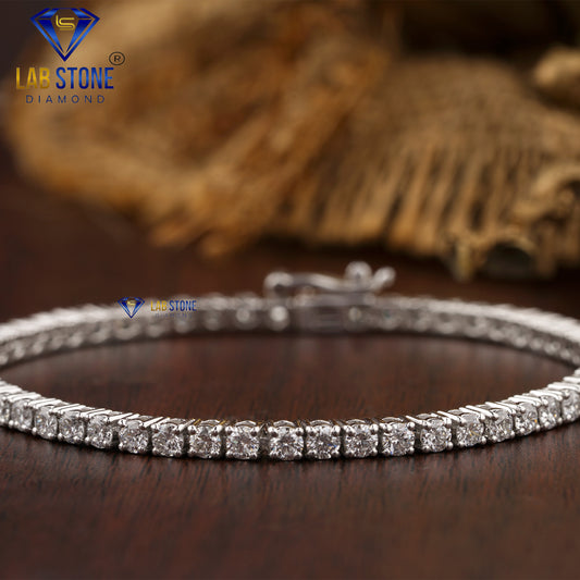 4.80 TDW Round Cut Diamond Tennis Bracelet
