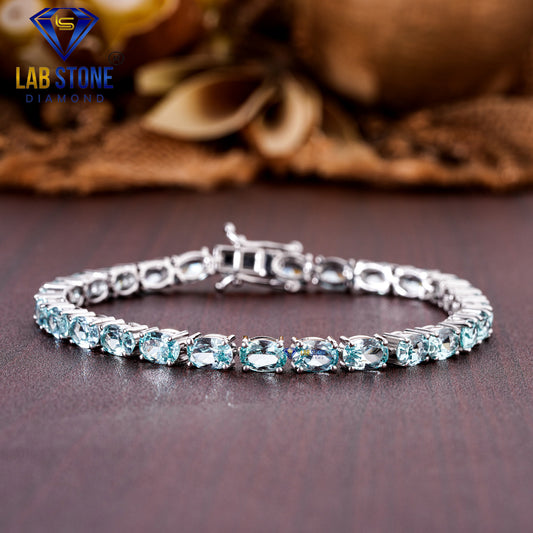 10.18 TDW Gemstone Tennis Bracelet