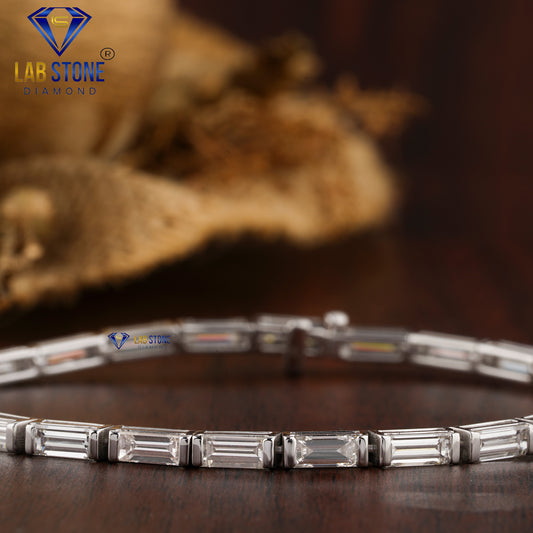 7.77 TDW Baguette Cut Diamond Tennis Bracelet