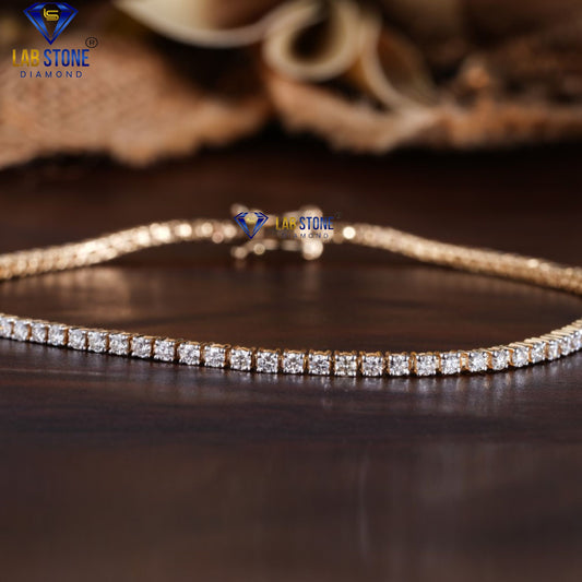 1.88 TDW Round Cut Diamond Tennis Bracelet